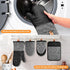 Kitchen Oven Mitts Set of 4, Non-Slip Cotton, Heat Resistant & Machine-Washable, Includes Long Mit, Mini Mitts & Pot