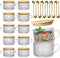 LANDNEOO 12pcs Set Irish Coffee Glasses, Vintage Coffee Mugs, Overnight Oats Containers