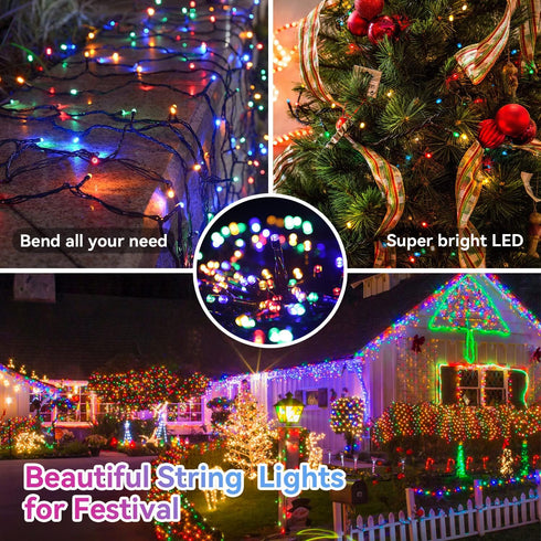 33ft 100 8 ITICdecor Christmas String Lights LED Battery Fairy Lights for Indoor Outdoor Waterproof with Remote Control