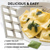 Set 8 1.85" Ravioli Maker Press, Ravioli Press Mold - Squares Ravioli Stamp Maker Cutter with Wood Rolling Pin