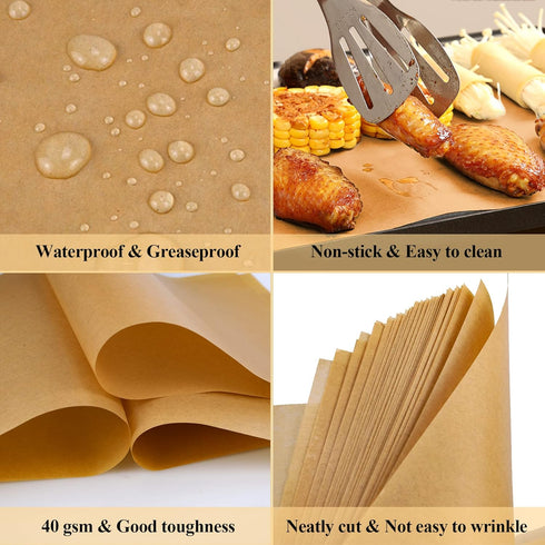 100PCS Unbleached Parchment Paper - 9x13 Inch Precut Baking Sheets for Air Fryer, Toaster Oven, Cookie Sheet, Baking Pan