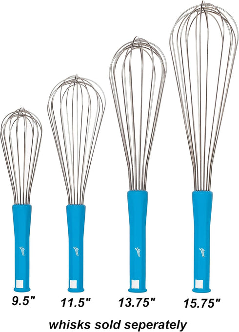 Ateco Professional Whisk, 13.75-Inch, Stainless Steel Tines, Non-Slip Handle