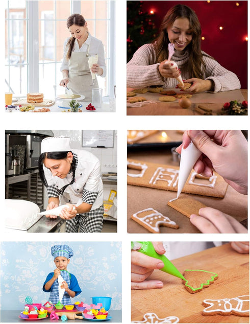 Piping Pastry Bag Pack of 100, Large Plastic Disposable Cream Pastry Bag for Cake Icing & Decorating Tool