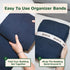 ECOHomes Bed Sheet Organizer and Storage - Cream Elastic Bedding Band Labels for Linen Closet (Queen 4PCs Pack)