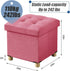 15 Inches BRIAN & DANY Ottoman with Storage, Square Small Storage Ottoman Foot Rest with Legs, Ottomans Foot Stool