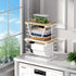 Countertop Trash Bag Holders with Wood Top, Large & Small Garbage Bag Dispenser for Kitchen, Pantry, Laundry Room