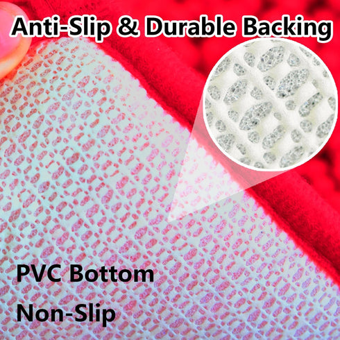 Bathroom Rugs Chenille 3-Piece Set, Extra Soft Absorbent Shag Mats, Machine Wash, Non-Slip Underside, Plush Carpet