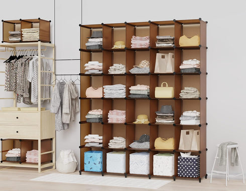 HOMIDEC 16-Cube Storage Organizer, Closet Shelf for Garment Racks, Kids Bookshelf (48.4 L x 12.2 W x 48.4 H)
