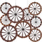 Outus 9 Pcs Wagon Wheel Decorations Paper Fans for Western Cowboy Themed Classroom Party Decor