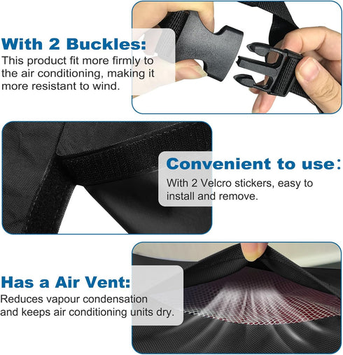 AKEfit Air Conditioner Cover for Outside, Heavy Duty Waterproof AC Defender, Durable Oxford Fabric, Black
