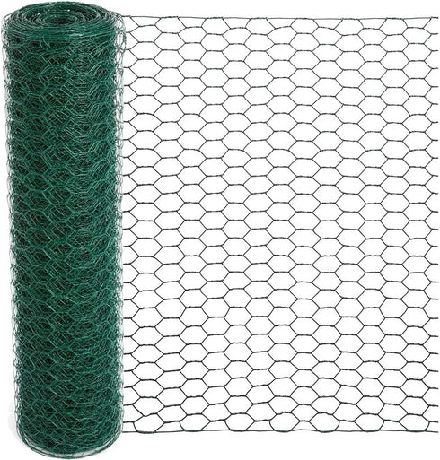 Mklsit Chicken Wire 15.7 x 315 Inches Chicken Wire Fencing Mesh Green PVC