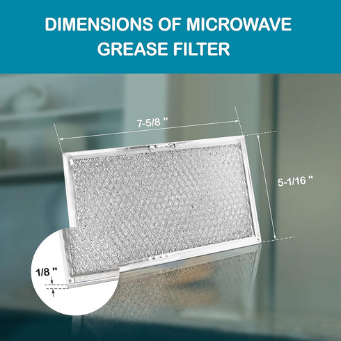 Frigidaire Microwave Grease Filter 5304464105, 5304509444, 5304478913, 5-1/16 x 7-5/8 x 1/8 Inches (2-Pack)