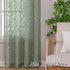 Leia 72 Inch Sheer Curtains Sage Green Panels Set of 2, Double Rod Pocket Window Living Room Curtain with Leaves, Light
