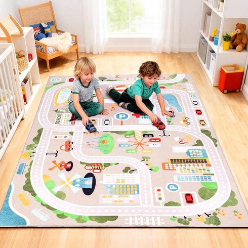 Baby Play Mat for Floor, 4x5 FT Non-Slip Nursery Rug, Extra Thick