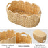 Set 2,Water Coeusy Scalloped Basket of Hyacinth Basket for Organizing and Decor,Hand-Woven Wicker Storage Baskets