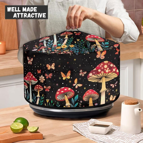 Crock Pot Dust Cover - Mushroom Slow Cooker Dust Cover for 6, 7, 8 Quart Oval Crock Pot