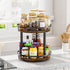 12'' 2 Countertop, LAMU Wood Lazy Susan Spice Rack Organizer, Tier Spice Organization for Cabinet, Kitchen, Table Top