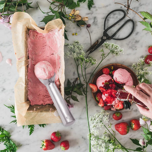 7 inches Pimoys Large Ice Cream Scoop Nonstick Anti-Freeze Metal Ice Cream Scooper Spoon One Piece Aluminum Design