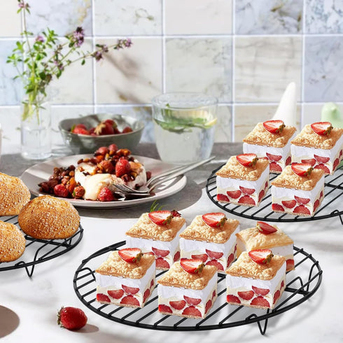 P&P CHEF Round Baking Racks, 3 Sizes - 7.5”, 9”, 10.5”, Stainless Steel Cooking Cooling Rack, Fit Air Fryer & Pot,