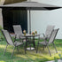 Set 2 VINGLI Patio Chairs of Stackable Outdoor Dining Chairs with Comfortable Sling High Back Chairs and Armrests