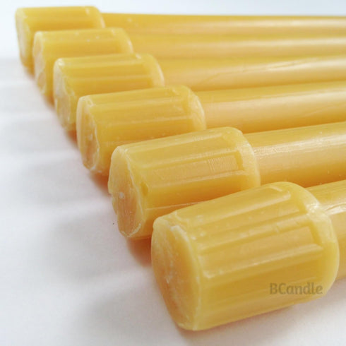 100% Pure Beeswax Candles, Set of 6, 8-Hour Organic Hand Made, 8 Inches Tall