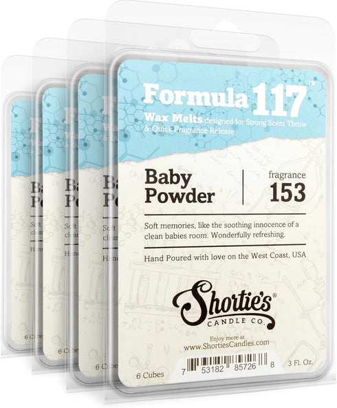 Shortie's Candle Company Baby Powder Premium Wax Melts 4 Pack - 12