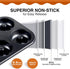 HONGBAKE 2 Pack Donut Pan, Upgraded Deepened 6 Cavity Mini Bagel Mold for Oven, Nonstick and Heavy Duty