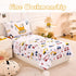 4 Sets Set Set PERFEMET Piece Boys Twin Bedding Car Printed on White Kids Comforter for Boys Reversible Cartoon