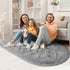 LOCHAS Fluffy Bedroom Rug, 2.6' x 5.3', Shaggy Area Rug for Bedroom Bedside, Soft Oval Throw Rugs for Living Room Kids