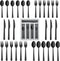 LIANYU 20-Piece Black Silverware Set with Tray - Stainless Steel Flatware Cutlery Set for 4 - Dishwasher Safe