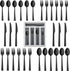 LIANYU 20-Piece Black Silverware Set with Tray - Stainless Steel Flatware Cutlery Set for 4 - Dishwasher Safe