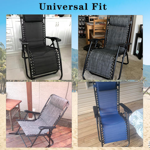 19 Inch Zero Gravity Chair Replacement Fabric with Bungee Cord Kit, Wide Repair Cloth with Replacement Cord for Anti