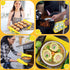 6 Pcs Pot Holders for Kitchen Heat Resistant Yellow Lemon Design Pot Holders with Hand Pockets and Hanging Loops Cotton