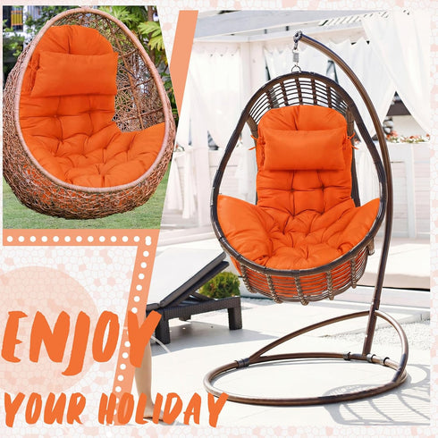 2.58 Hammock Patio(Orange,1 Tudomro Egg Chair Cushion Filling kg Replacement Rocking Wicker Chair Cushions High Back