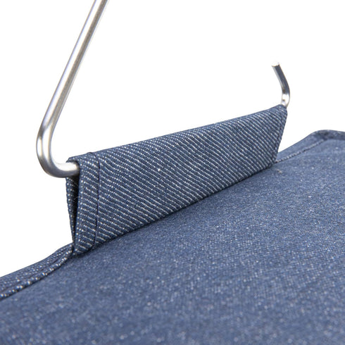 Closet 10 Household Essentials Hanging Cotton Blend and Plastic Shoe Organizer with Storage Compartments, Denim