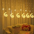 138 8 Dazzle Bright Moon Star and Fairy Tale Castle String Lights, LED Muslim Curtain Fairy String Lights, Lighting