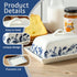 white(4.6 7.1 butter box,ceramic butter dish with lid,butter saver,Microwave and Dishwasher Safe,French butter