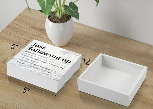 rorusio Supplies,12 Wooden Box Sign,Funny Office Box Sign,Wood Plaque Block Sign,Wall Home Cubicle Bookshelf
