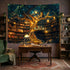80"X60" GOAOK Fantasy Library Tapestry For Classroom, Mysterious Tree Magic Bookshelf Aesthetic Tapestries, Witchy