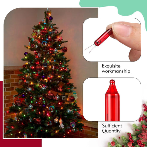 50 Bulbs Bulbs Supplies(Colorful,6v*0.08a) Mudder Pcs Christmas Mini Replacement Light Christmas Tree Lights