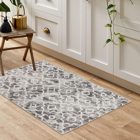 Moynesa Washable Area Rug 2x3 for Entryway, Non-Slip Moroccan Small Rug with Rubber Backing for Indoor Use