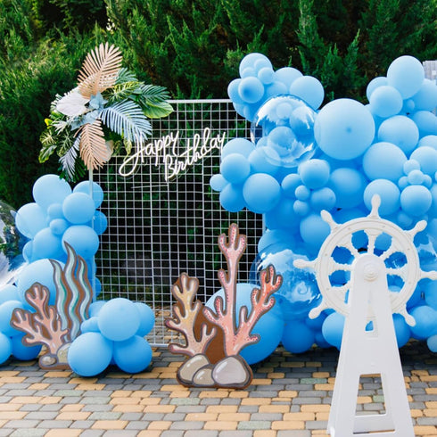 134Pcs 5 10 12 18 Inch Light Blue Balloons Different Sizes Light Blue Balloon Garland Arch Kit, Blue Latex Balloons