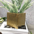 WGV Ceramic Cube Vase Width 4" Height 4" (Fits 3" Pot) - Elegant Modern Block Floral Planter for Home Office Decor