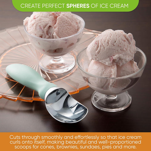 Spring Chef Heavy Duty Ice Cream Scoop - Professional Metal Scooper for Gelato, Mint, Dishwasher Safe