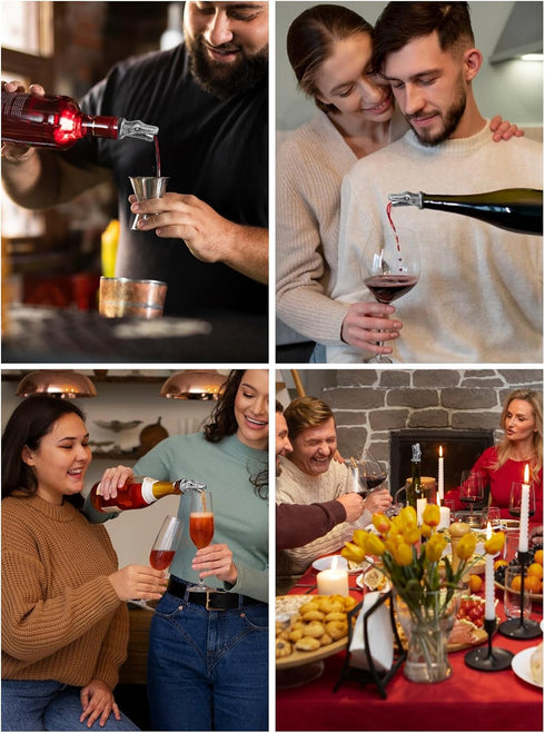 Animal Wine Pourer Spout, Drip Free Bottle Pourer & Stopper for Wine and Liquor Bottles, Funny Gift for Men, Dad