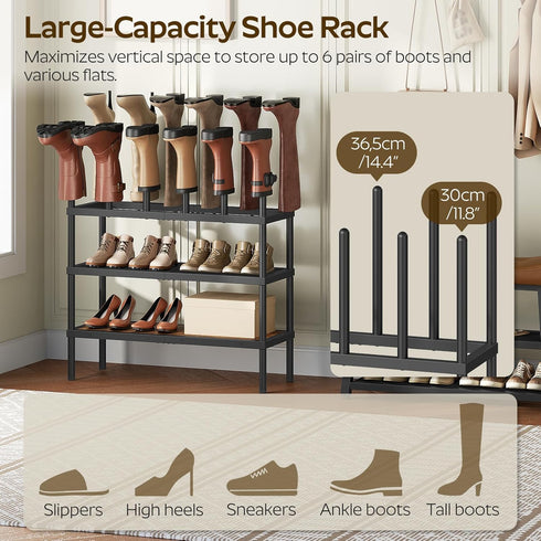 Closet, 4 14 SS29BR YATINEY Shoe and Boot Rack Organizer, Tall Boots Rack for Cowboy Shoes Storage, Tier Shoe Racks