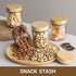 NETANY 4-pack 16oz Glass Jars with Airtight Bamboo Lids, Wide Mouth Mason Salad Jars for Food Storage