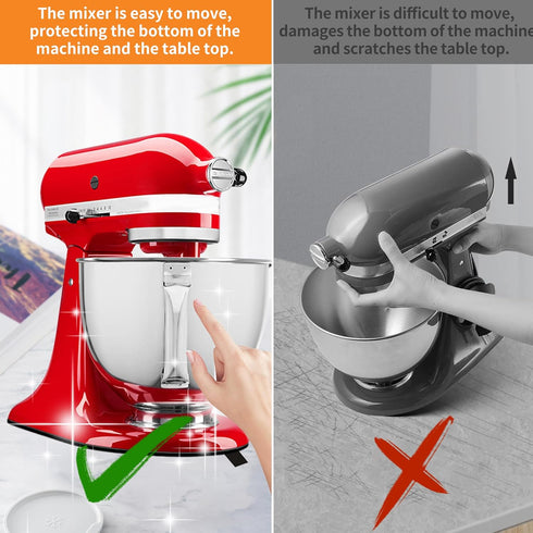 Sliding Mat for Kitchenaid Mixer with 2 Grey Kitchen Accessories, Mover Slider Mat Pad for 5-8 Qt Bowl-Lift Stand Mixer, Kitchen Appliance Slider Mat Compatible with Professional 600 Stand Mixer