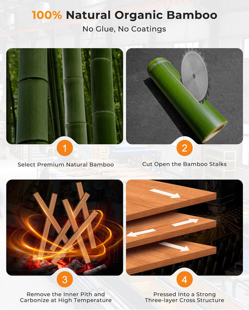 Set 3-Piece Bamboo Cutting Board for Kitchen, Knife-Friendly Wooden Cutting Boards with Juice Groove, Durable Chopping