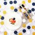 Navy Blue White Gold Confetti Birthday Decorations for Boys, Biodegradable Table Confetti Round for Graduation Wedding